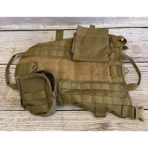 Military Tactical Dog Vest Harness Size L Light Brown Neoprene Used